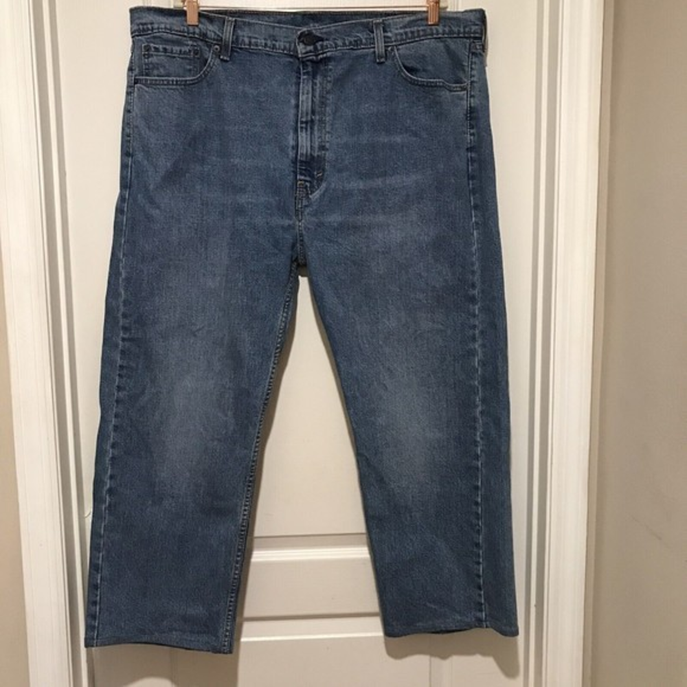 Levi's Men's Size 44 x 30 (42x26) Jeans 505 Red Tab‎ Regular Fit Blue Denim